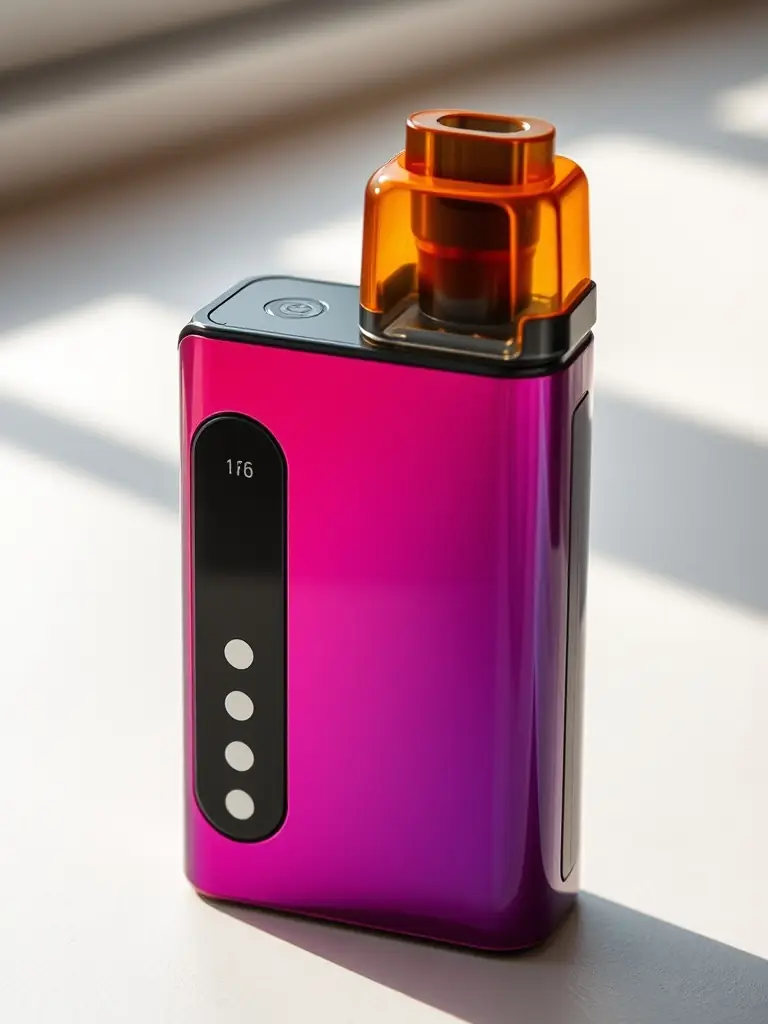 A visually appealing image of a modern pod system vape device, highlighting its refillable design and user-friendly features, suitable for brands looking for sustainable vaping solutions.