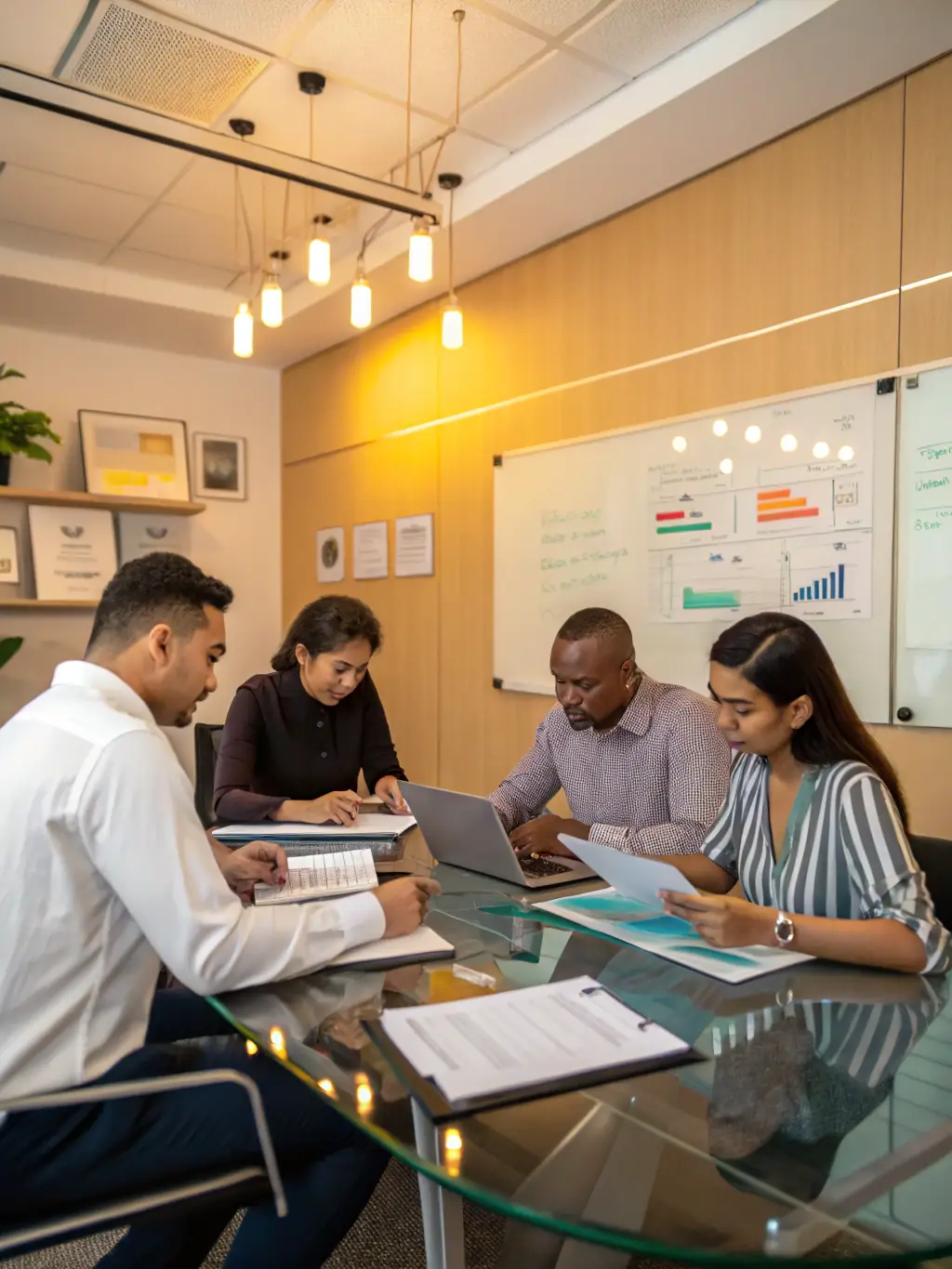 An image of a team of experts reviewing regulatory documents and compliance reports, with US and Chinese flags subtly in the background, symbolizing cross-border compliance.